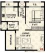 Floor Plan (1BHK+2T) Townscape Nav Akansha Floor Plan (1BHK+2T)