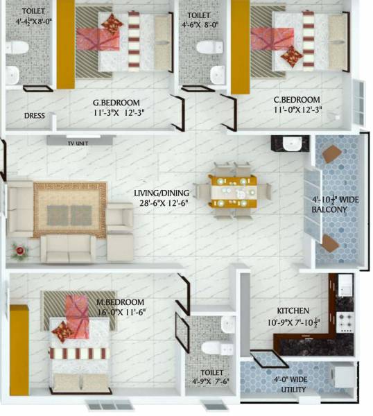  hill-side-residency Floor Plan Floor Plan