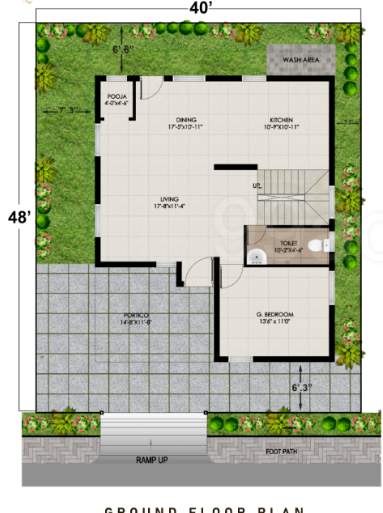  praneeth pranav knightwoods Floor Plan Ground Floor Plan