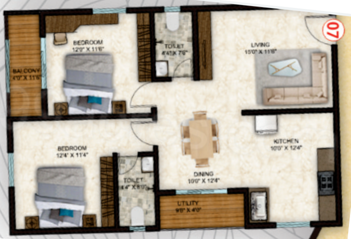 Upper Level Duplex Plan shree sai sunshine Floor Plan Upper Level Duplex Plan