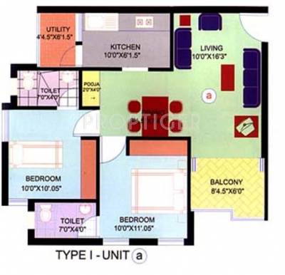 Macro Apoorva (2BHK+2T (610 sq ft) 610 sq ft)