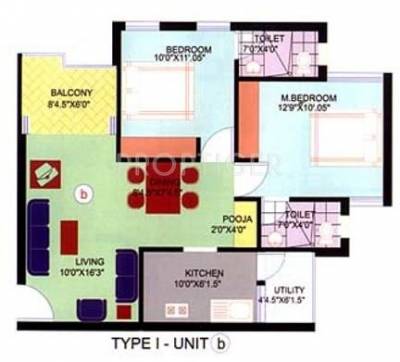 Macro Apoorva (2BHK+2T (610 sq ft) 610 sq ft)