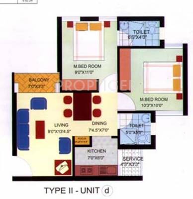 Macro Apoorva (2BHK+2T (811 sq ft) 811 sq ft)