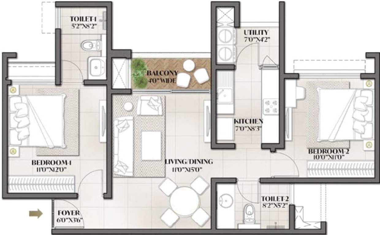  eden park the prestige city Floor Plan Floor Plan