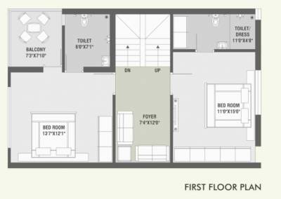  kedar-bunglows Floor Plan First Floor Plan