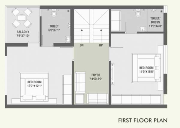  kedar-bunglows Floor Plan First Floor Plan