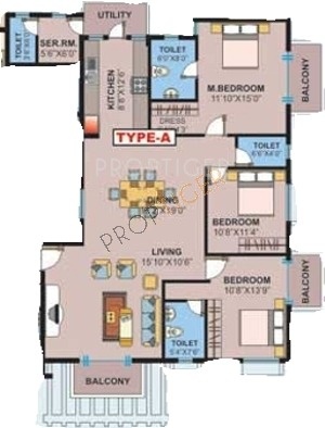 Arya Severia (3BHK+3T (1,816 sq ft) + Servant Room 1816 sq ft)