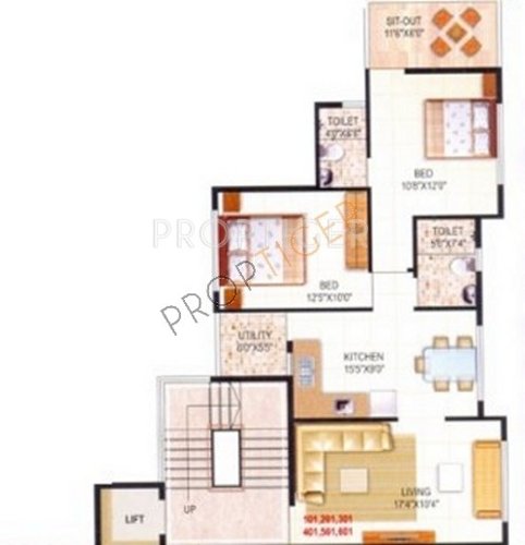 Gajra Mallhar Apartment (2BHK+2T (950 sq ft) 950 sq ft)