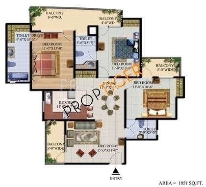 Bulland Heights (3BHK+2T (1,685 sq ft) 1685 sq ft)