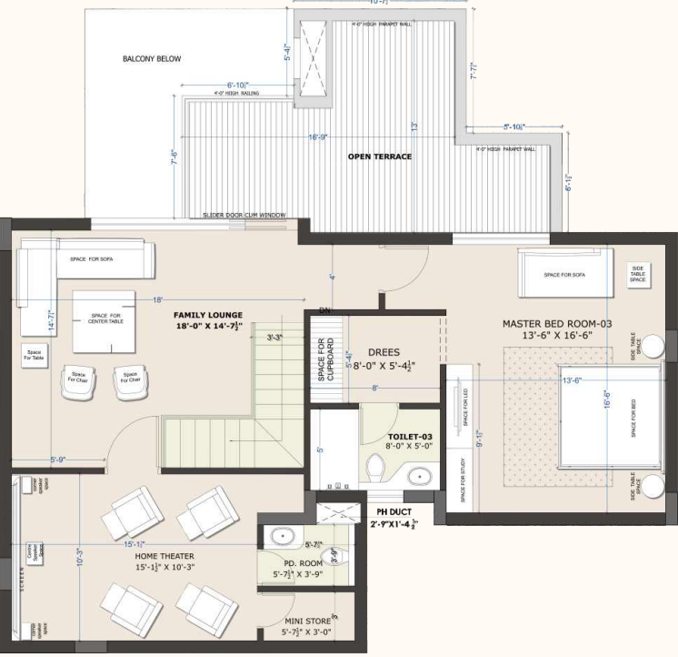 Upper Level Penthouse Plan  escon primera phase 1 Floor Plan Upper Level Penthouse Plan