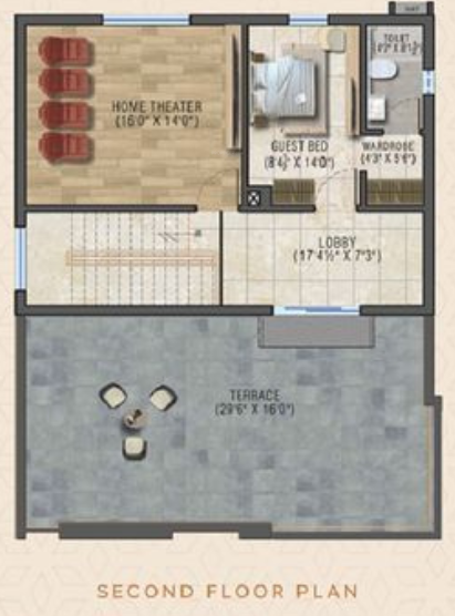 Second Floor Plan  acs prime villas Floor Plan Second Floor Plan