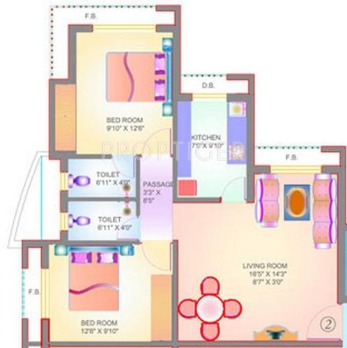 Shree Laxmi Balaji Hill View (2BHK+2T (1,050 sq ft) 1050 sq ft)