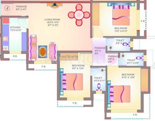 Shree Laxmi Balaji Hill View (3BHK+3T (1,375 sq ft) 1375 sq ft)