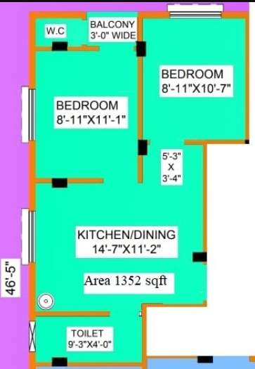  z n g residency Floor Plan Lower Level Duplex Plan