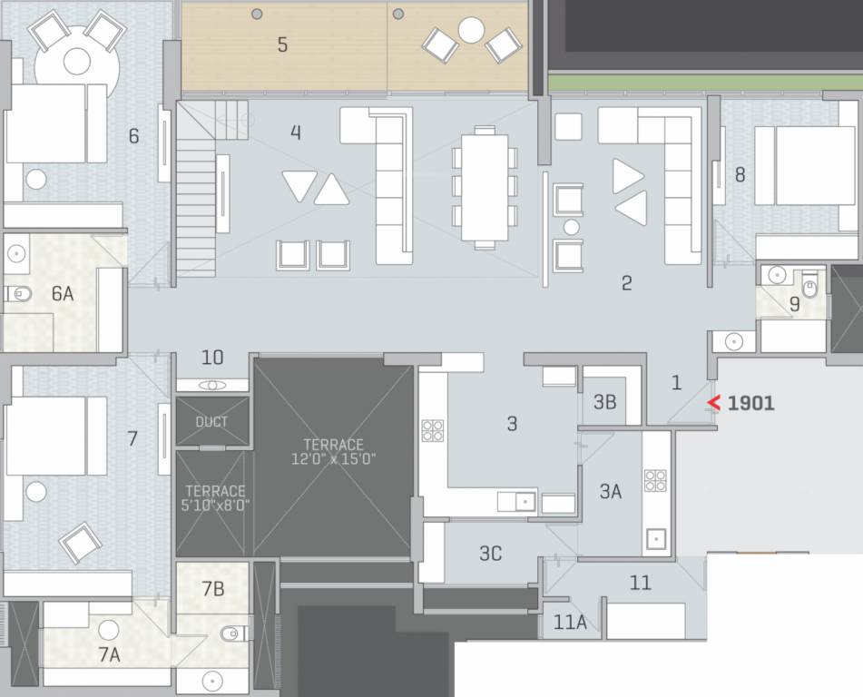  the gold Floor Plan Lower Level Penthouse Plan