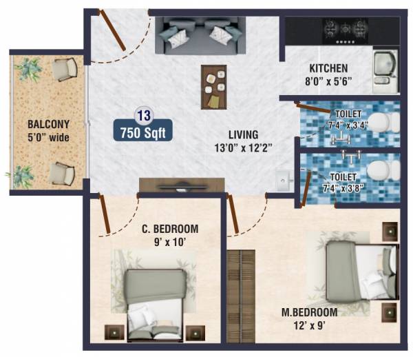  sky-blue Floor Plan Floor Plan