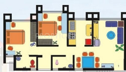 Kores Nakshatra (2BHK+2T (890 sq ft) 890 sq ft)