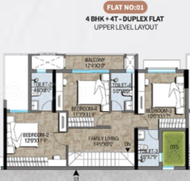  kg impressions Floor Plan Upper Level Duplex Plan