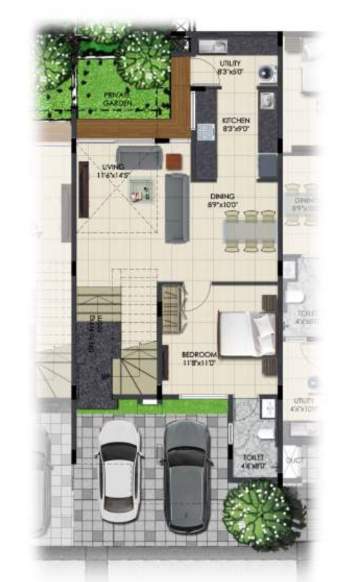  urban serenity row houses Floor Plan Ground Floor Plan