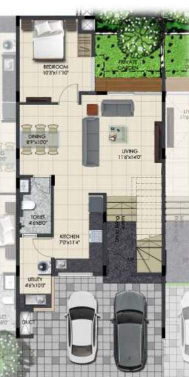  urban serenity row houses Floor Plan Ground Floor Plan
