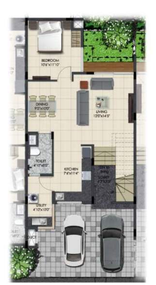  urban serenity row houses Floor Plan Ground Floor Plan