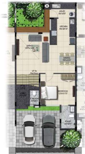  urban serenity row houses Floor Plan Ground Floor Plan