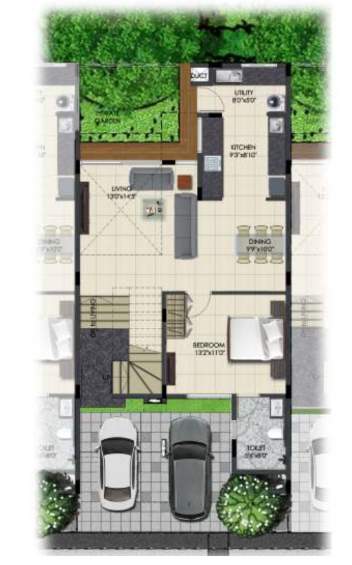  urban serenity row houses Floor Plan Ground Floor Plan
