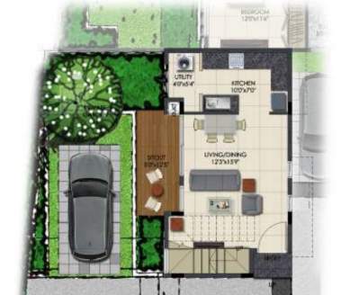  urban serenity row houses Floor Plan Ground Floor Plan