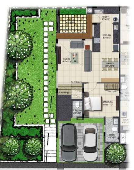  urban serenity row houses Floor Plan Ground Floor Plan