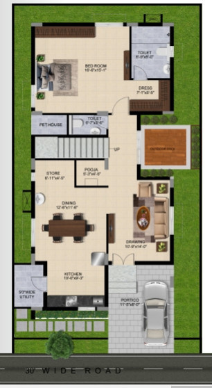  krystal-villas Floor Plan Ground Floor Plan