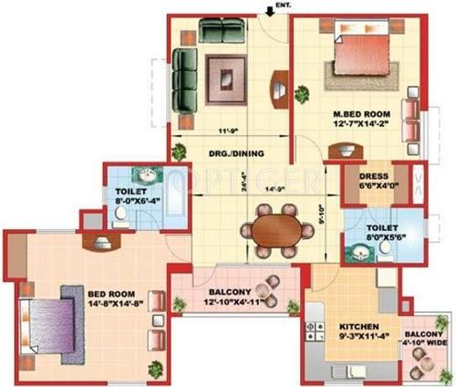Kajaria Greens (2BHK+2T (1,474 sq ft) 1474 sq ft)