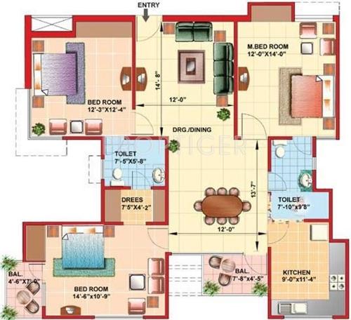 Kajaria Greens (3BHK+2T (1,596 sq ft) 1596 sq ft)