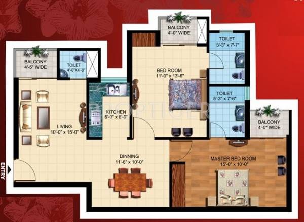 Paramount Mapple (2BHK+3T (1,120 sq ft) 1120 sq ft) Paramount Mapple (2BHK+3T (1,120 sq ft) 1120 sq ft)