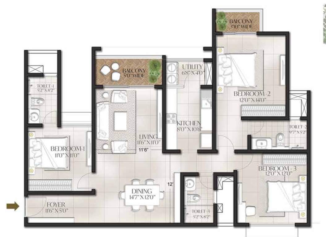 meridian park phase i the prestige city Floor Plan Floor Plan