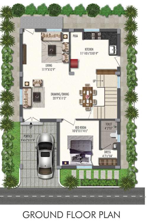  praveens nature phase ii Floor Plan Ground Floor Plan