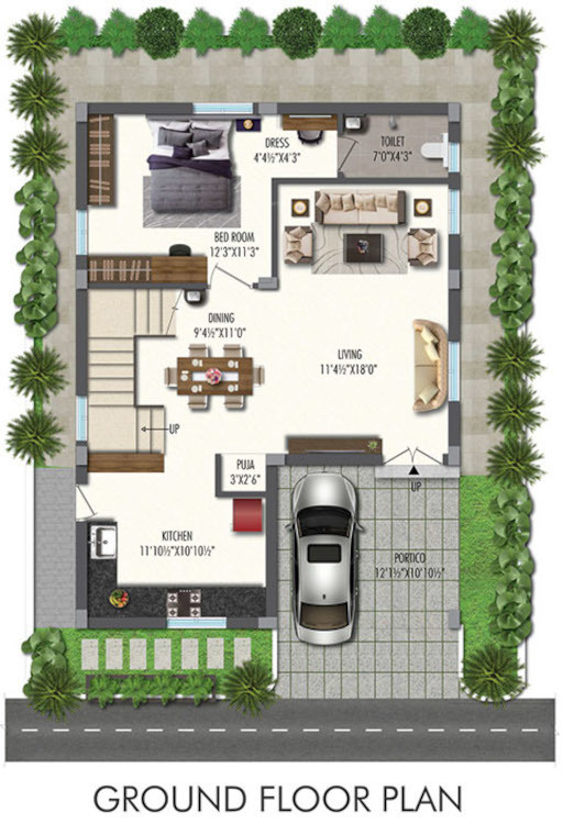  praveens nature phase ii Floor Plan Ground Floor Plan
