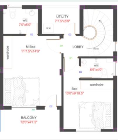  pammal independent villa Floor Plan Ground Floor Plan