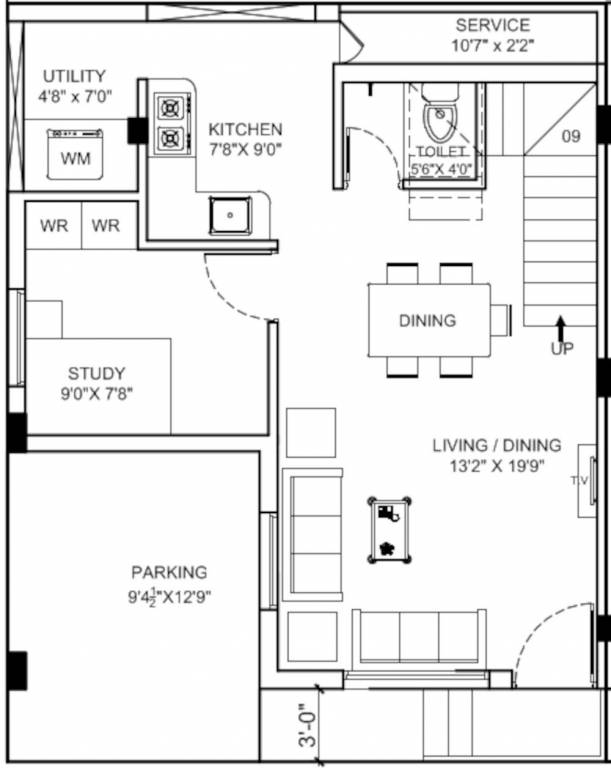  kamadhenu villas Floor Plan Ground Floor Plan