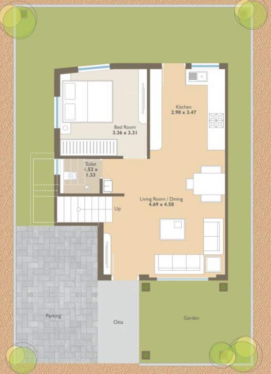  sharnam bungalows Floor Plan Ground Floor Plan