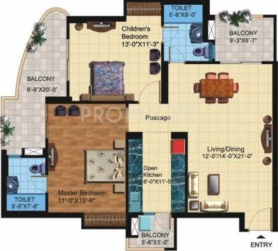 Paramount Symphony (2BHK+2T (1,295 sq ft) 1295 sq ft)