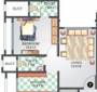 Ecohomes Eco Palms Floor Plan (1BHK+2T)