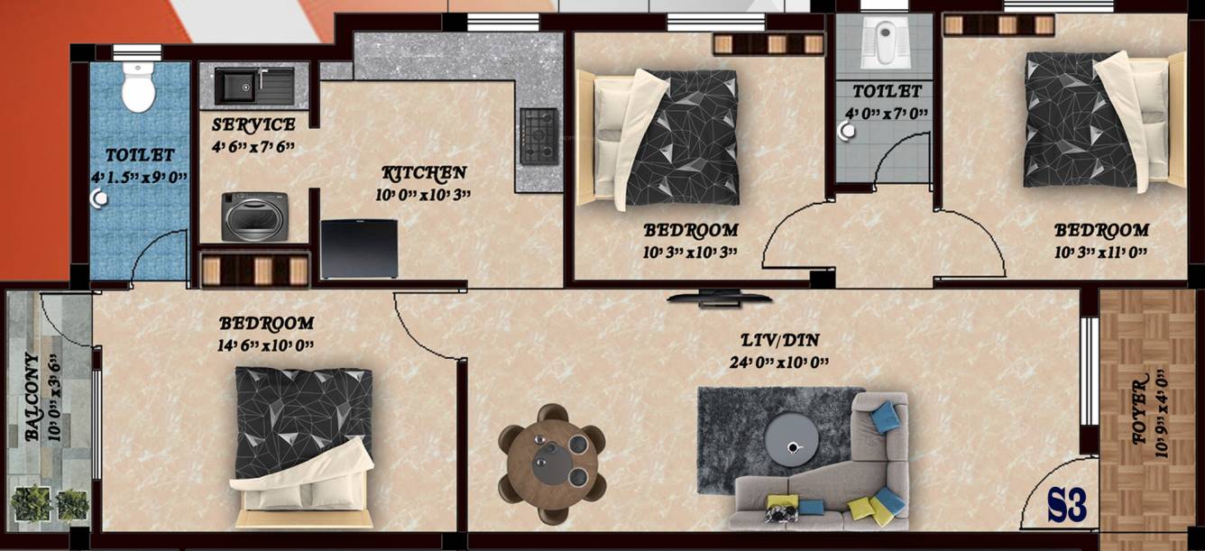 Floor Plan sai varalakshmi flats Floor Plan Floor Plan