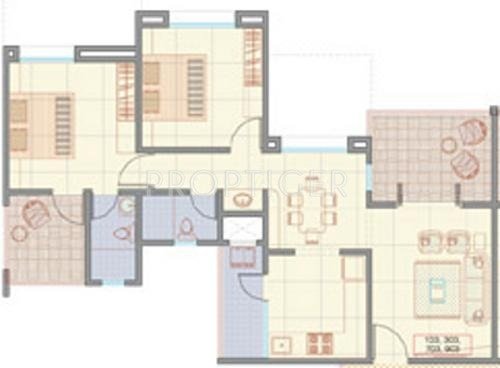RK R K Spectra (2BHK+2T (1,021 sq ft) 1021 sq ft)