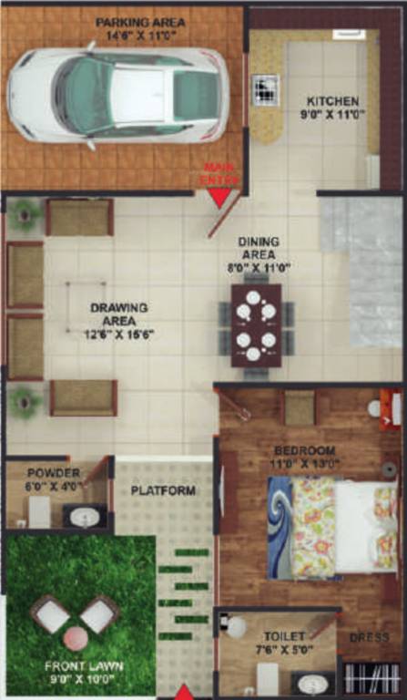 villa Floor Plan Ground Floor Plan