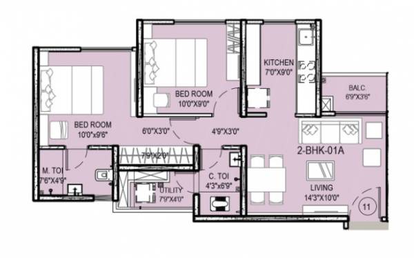  kohinoor-eden-b2 Floor Plan Floor Plan