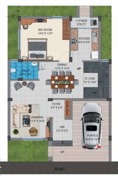 Ground Floor Plan kokila-villa-ivory Floor Plan Ground Floor Plan