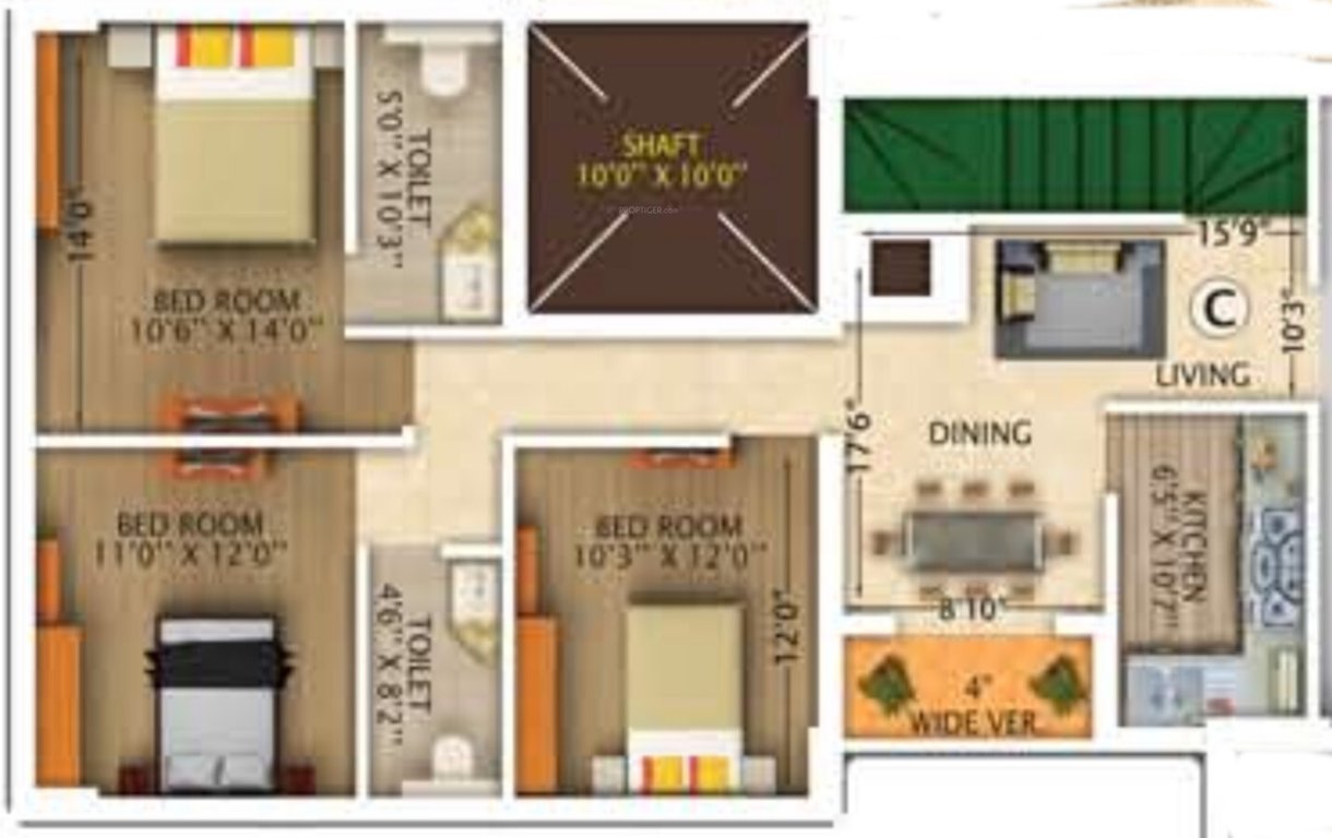  royal gardens Floor Plan Lower Level Duplex Plan