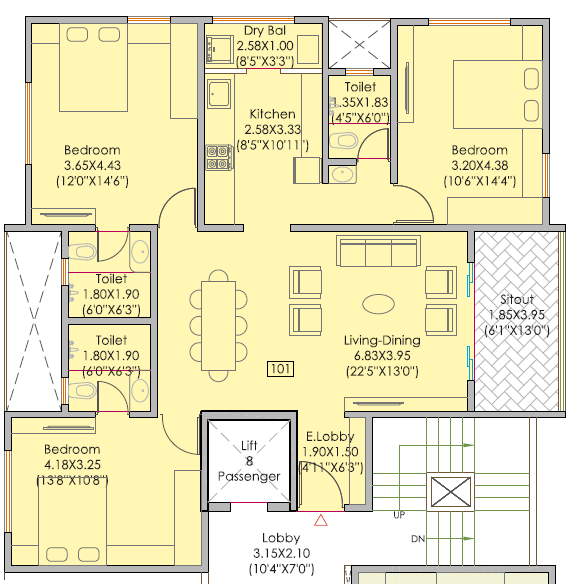  aditya apartments condominium Floor Plan Floor Plan