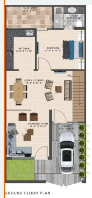  jasmine villas Floor Plan Ground Floor Plan