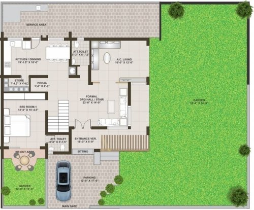  vraj-gopi-greens Floor Plan Ground Floor Plan